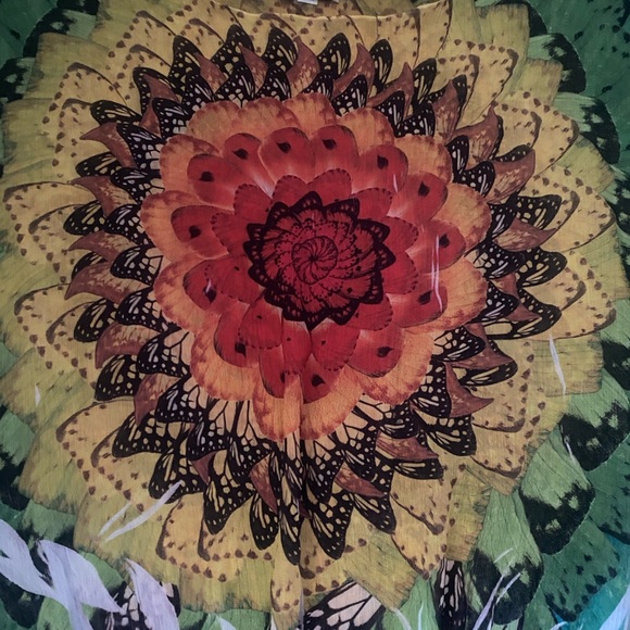 ONE WORLD live and let live Multicolor Mandala Boho Hippie Festival Print Blouse - Picture 2 of 8